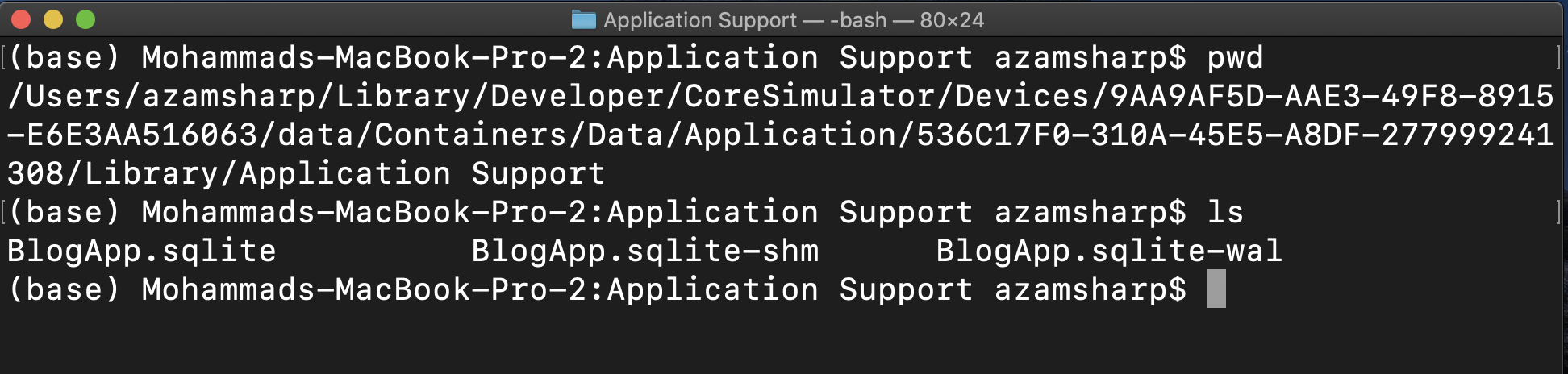 BlogApp.sqlite File