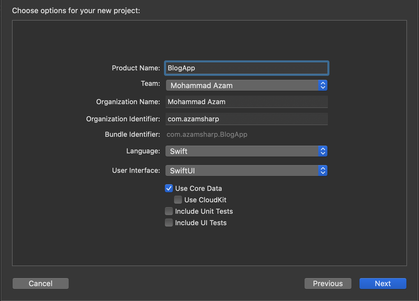 Core Data SwiftUI Template